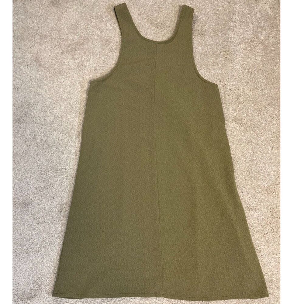 ASOS Olive Green Sleeveless Jumper Dress With Side Buttons Size 4 - Picture 3 of 6